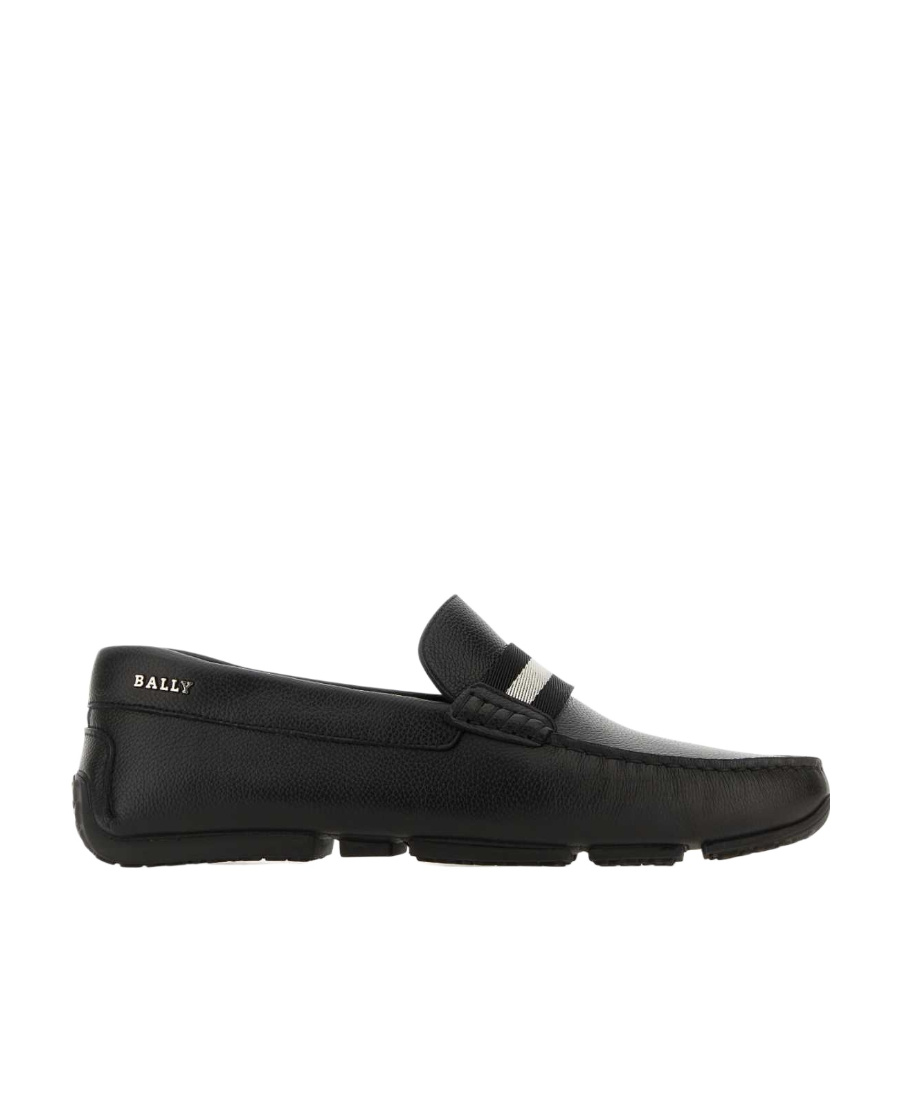 Bally Pilot Driver In Grained Leather Wide Foot Morphology In Black