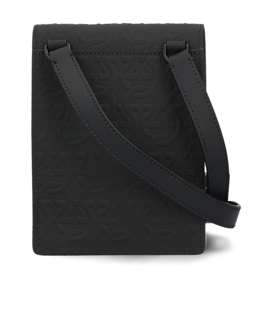 Ferragamo Logo Flip Satchel In Black