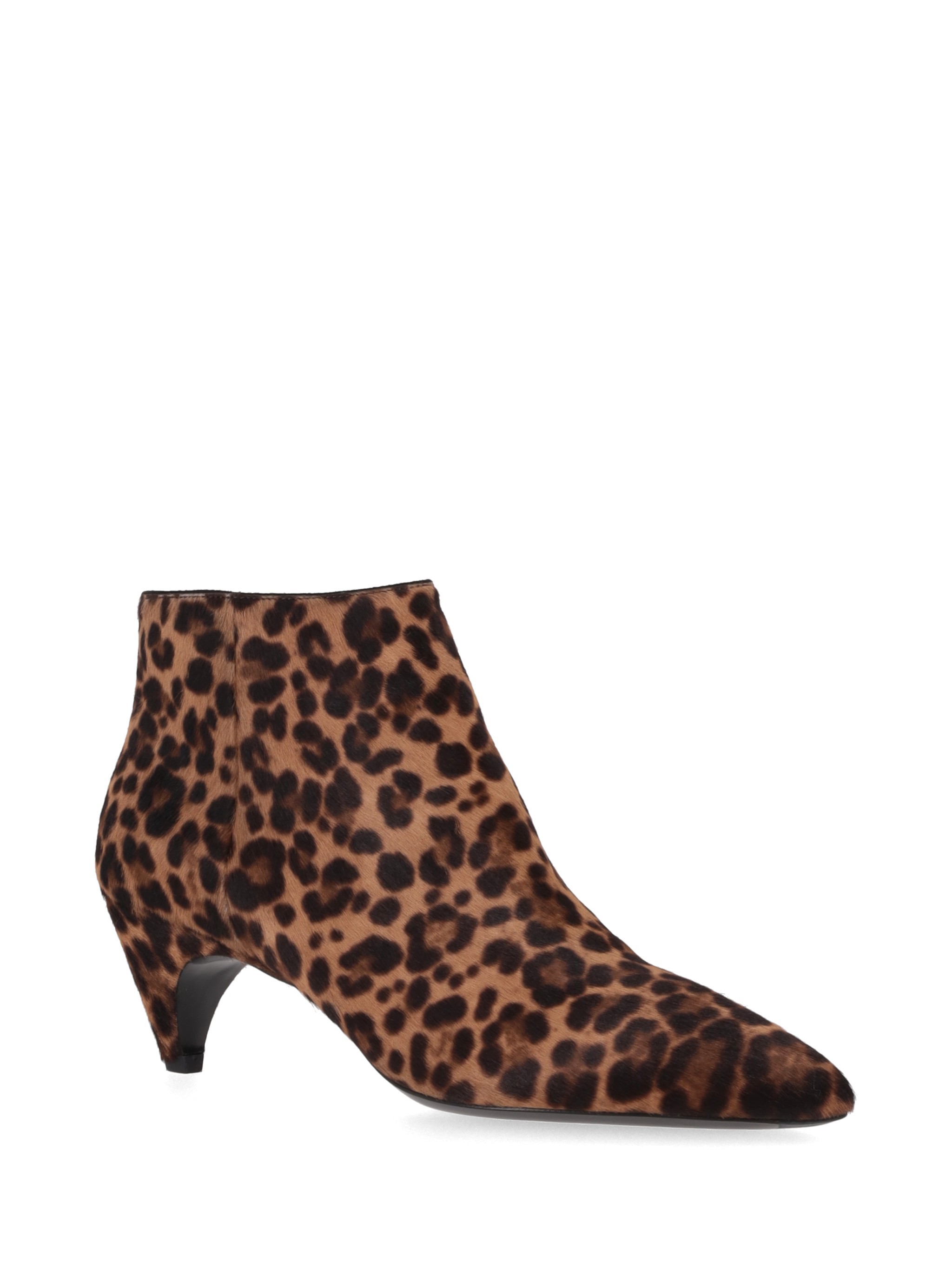 Prada Pointed Cavallino Ankle Boots In Brown