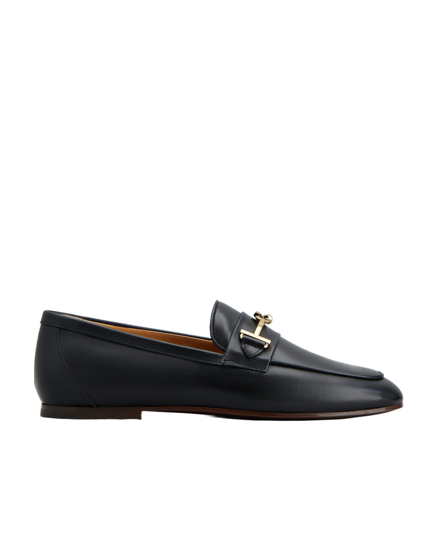 Tod's Leather Loafers With Bow In Black