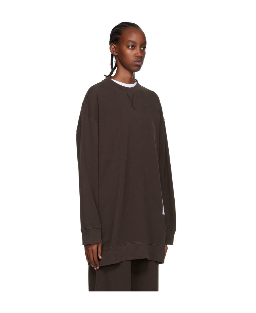 Mm6 Maison Margiela Slouchy Care Label Patch Sweatshirt In Black