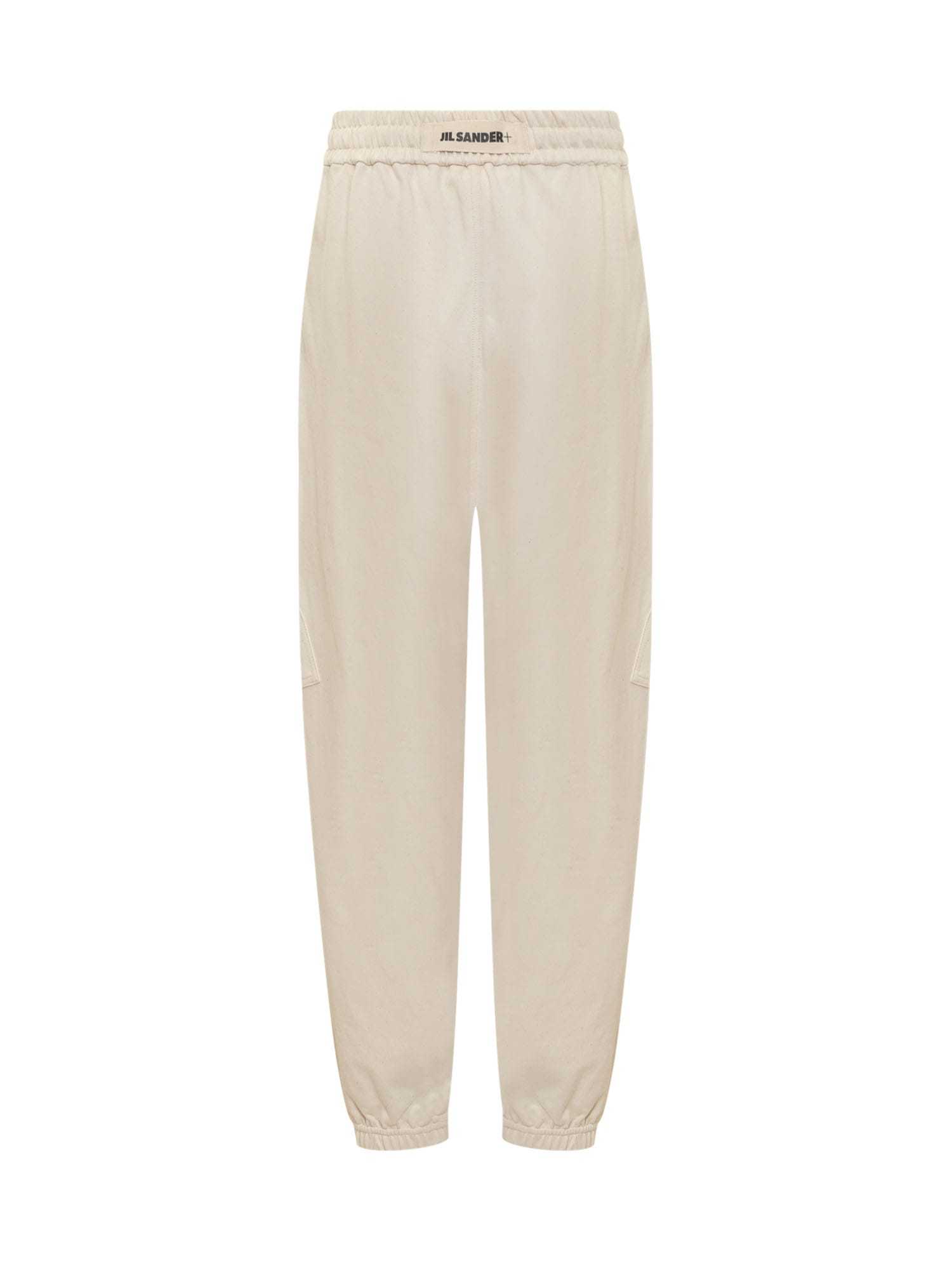 Jil Sander Drawstring-waist Cotton Track Pants In Nude
