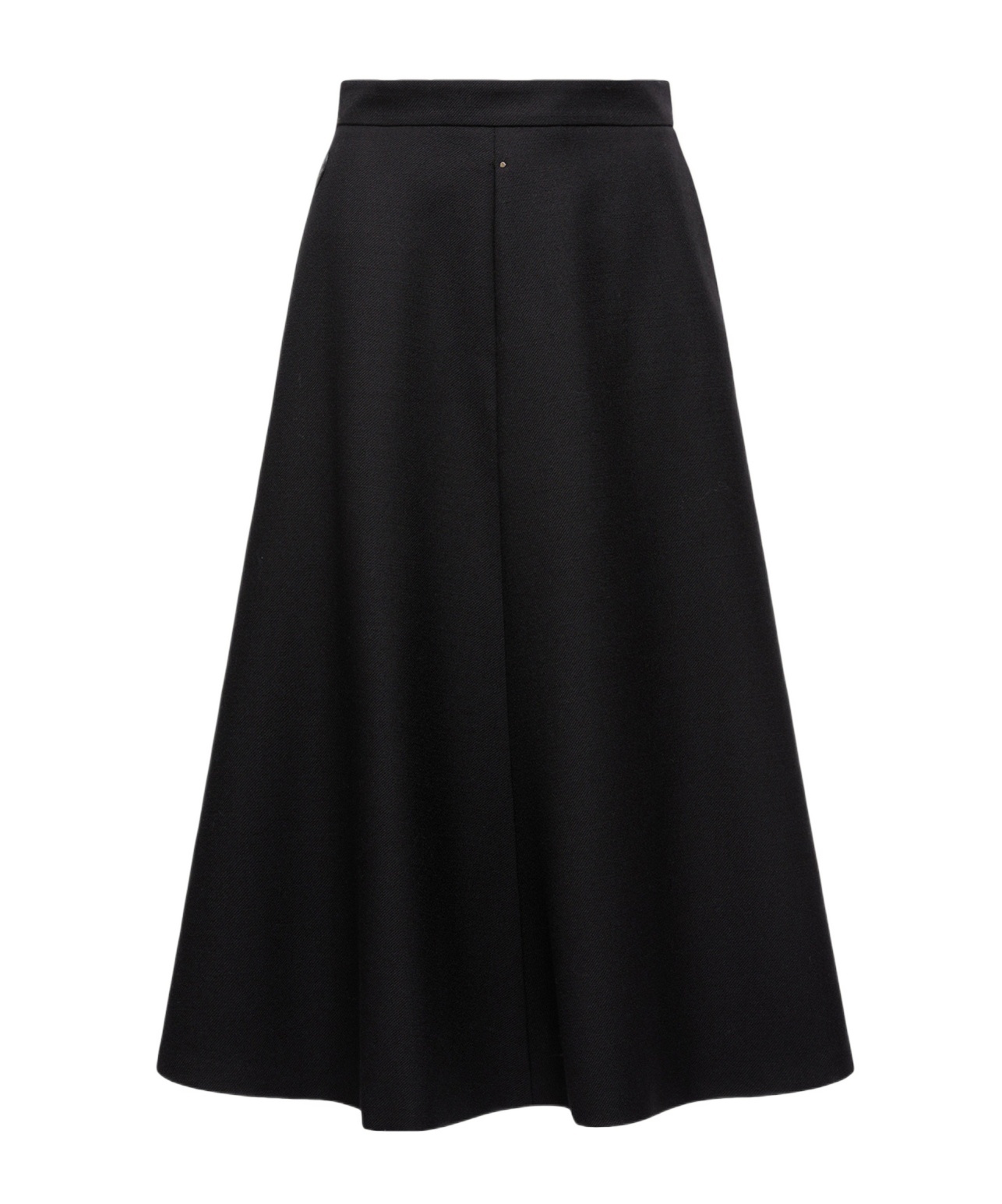 Moncler Mouliné Wool Midi Skirt In Black
