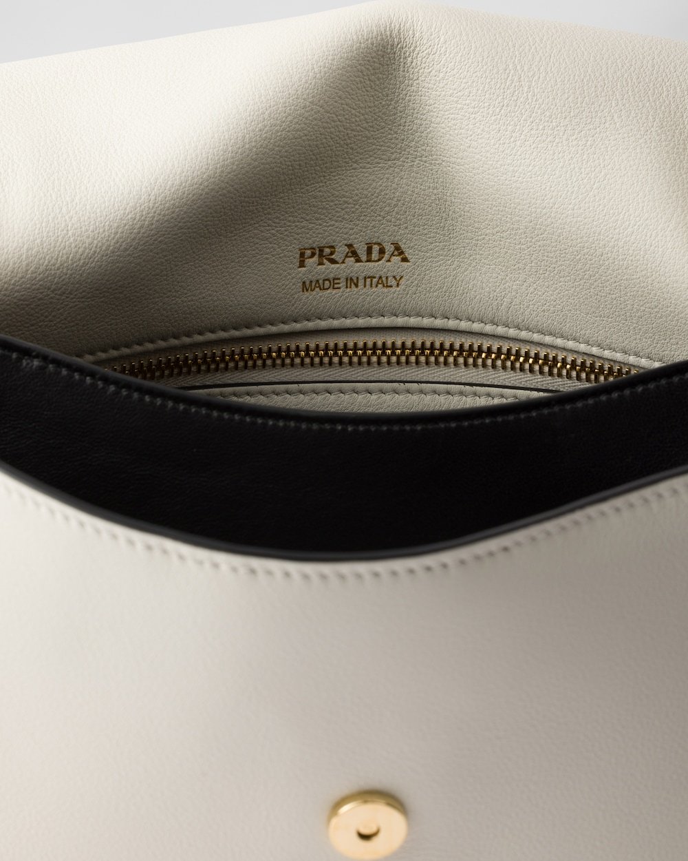 Prada Medium Leather Shoulder Bag In White