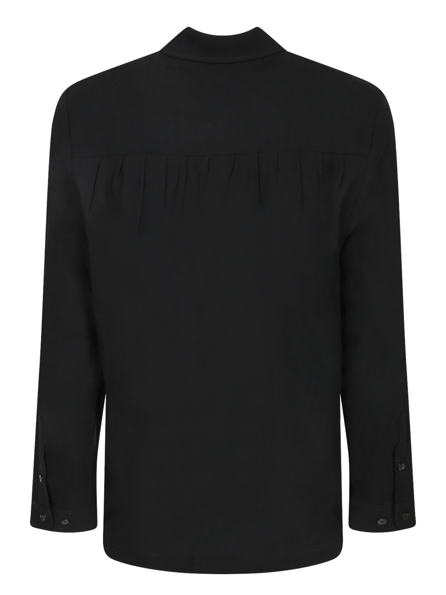 Séfr Wes Shirt Perforated Long-sleeve Shirt In Black