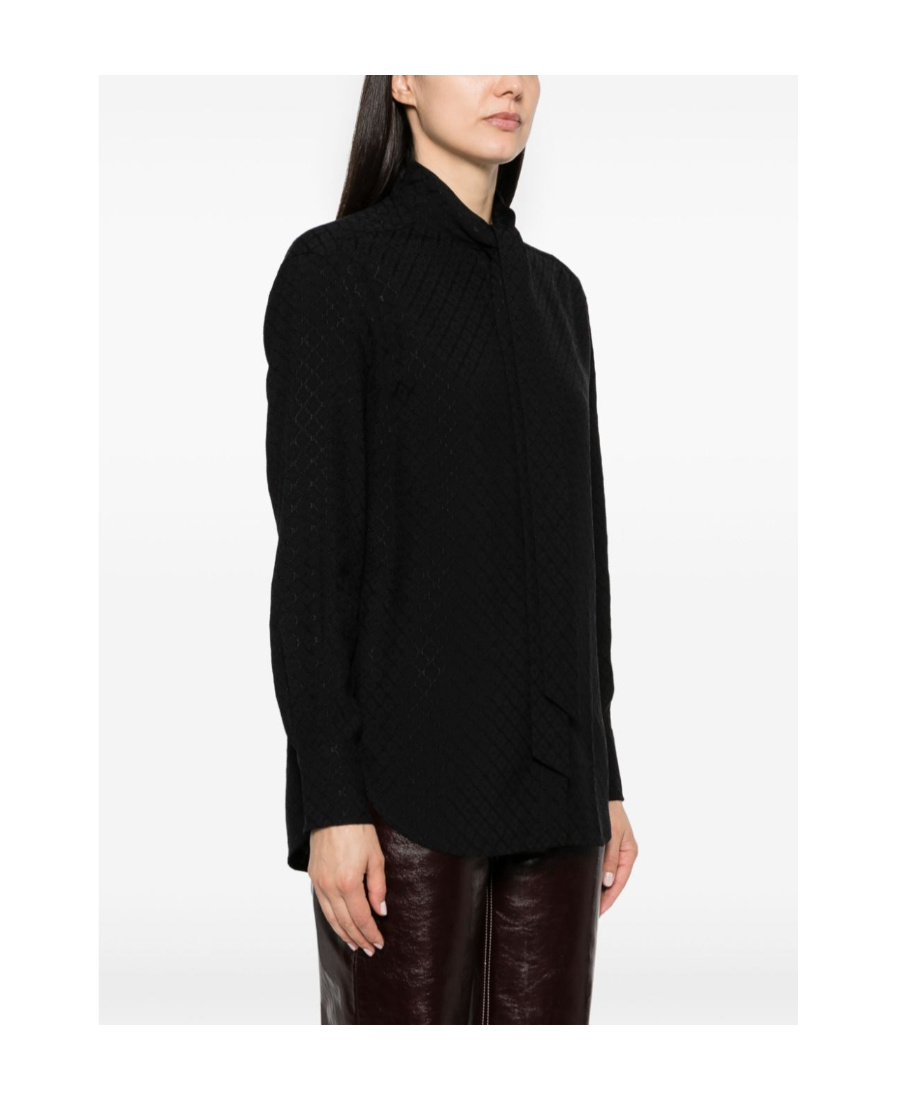 Golden Goose Journey Ws Tie-detailed Blouse Viscose Fabric In Black