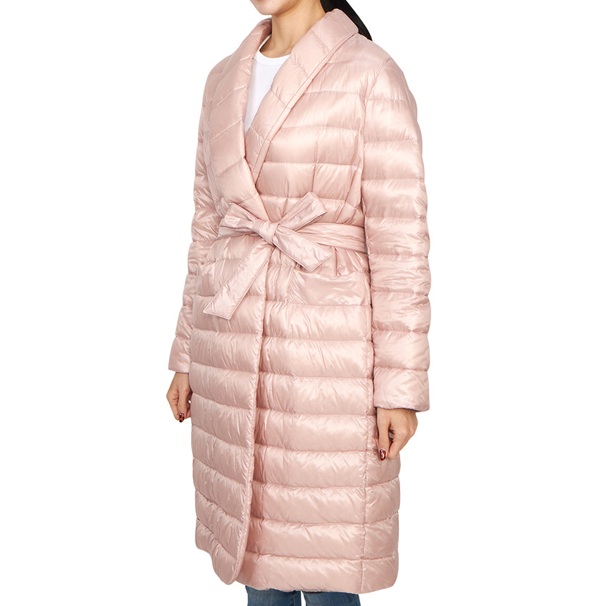 Herno V-neck Long-sleeved Down Jacket In Pink