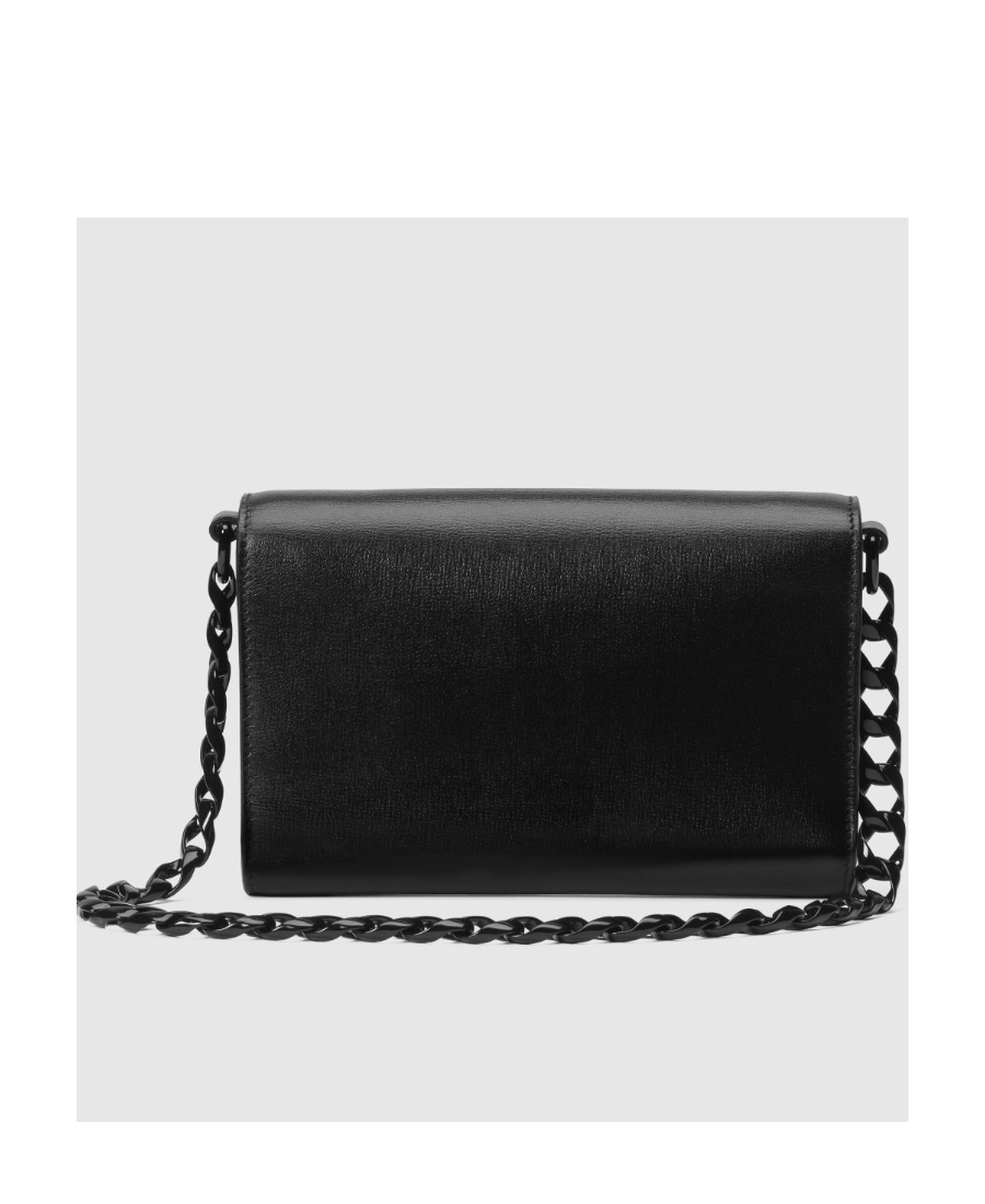 Gucci Black Leather Mini Crossbody Handbag With Horsebit Detail For Women In Black