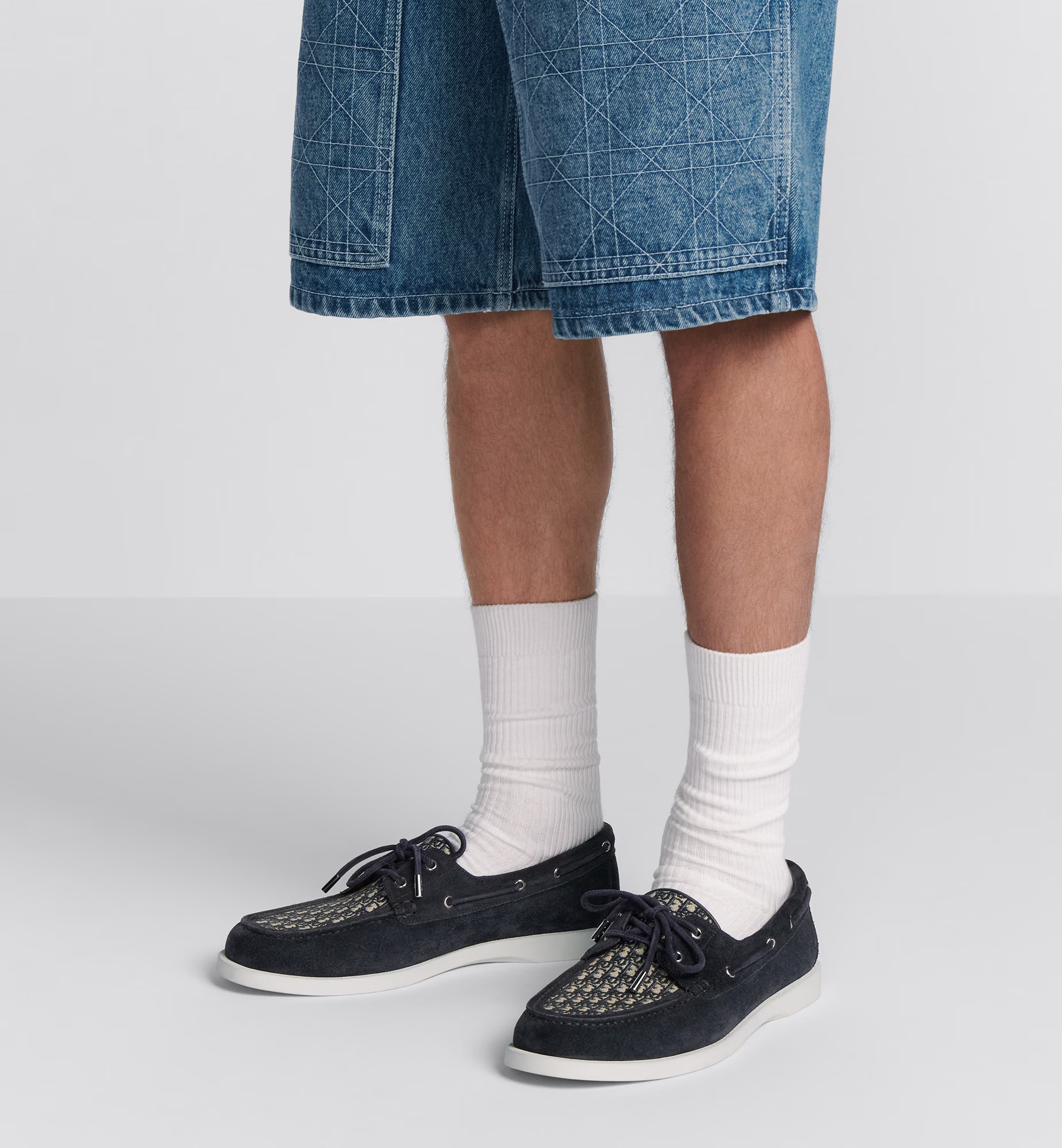 Dior Man Loafers Midnight Blue Size 8 Leather In Black