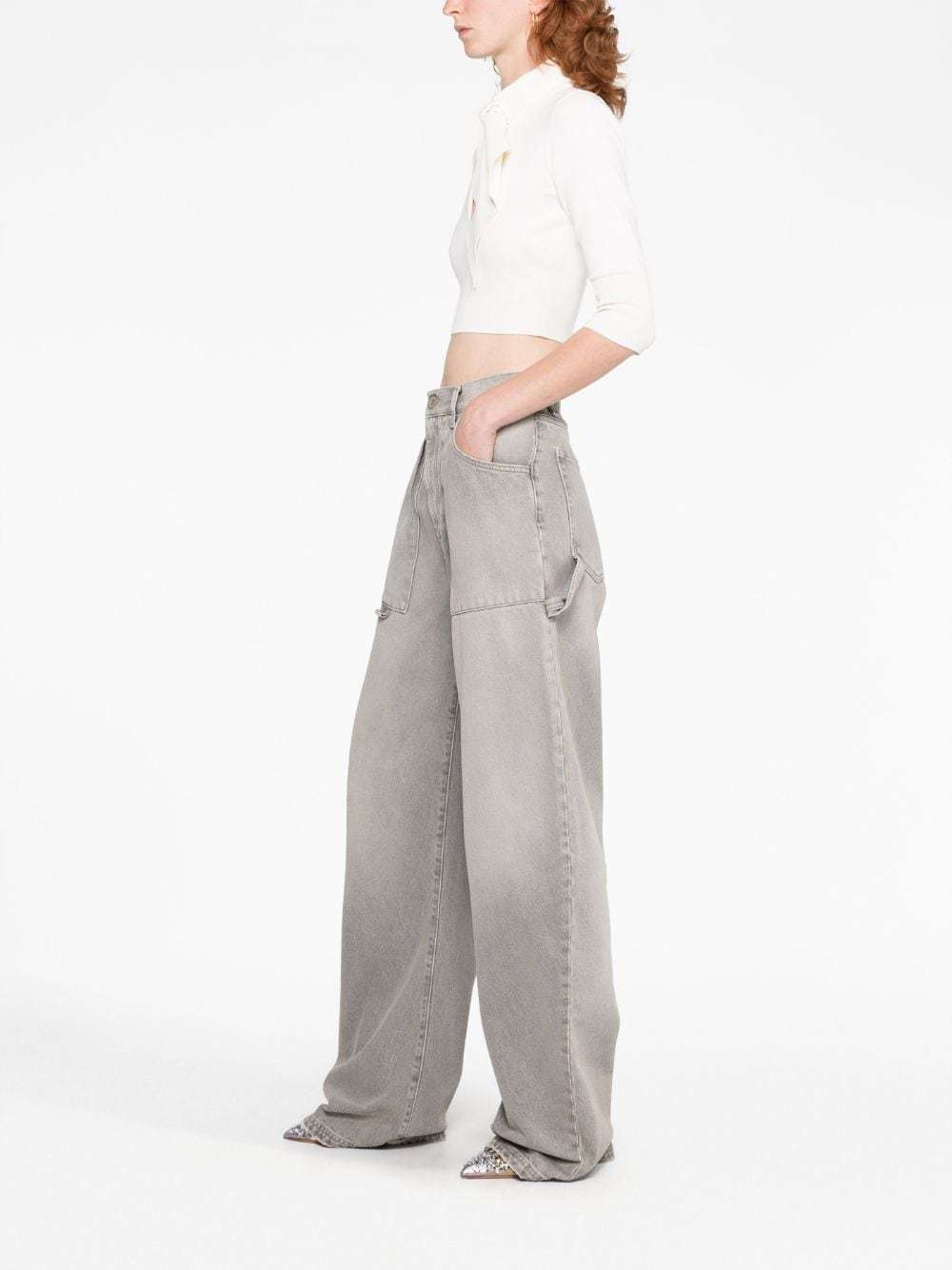 Attico Catlin Cropped Top In White