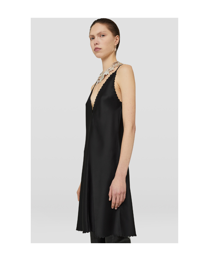 Jil Sander Sleeveless V-neck Minidress In Black