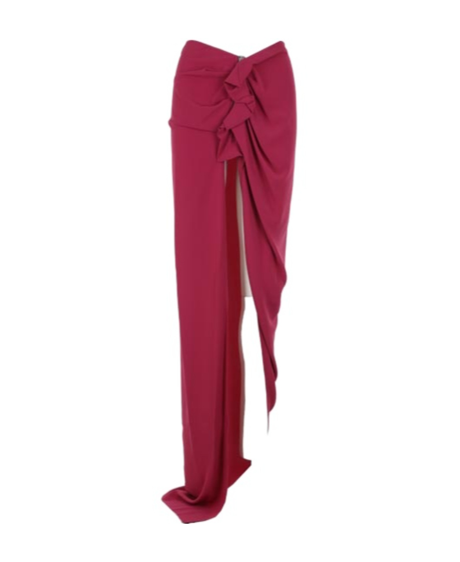 Rick Owens High-waisted Asymmetric Maxi Skirt In Red
