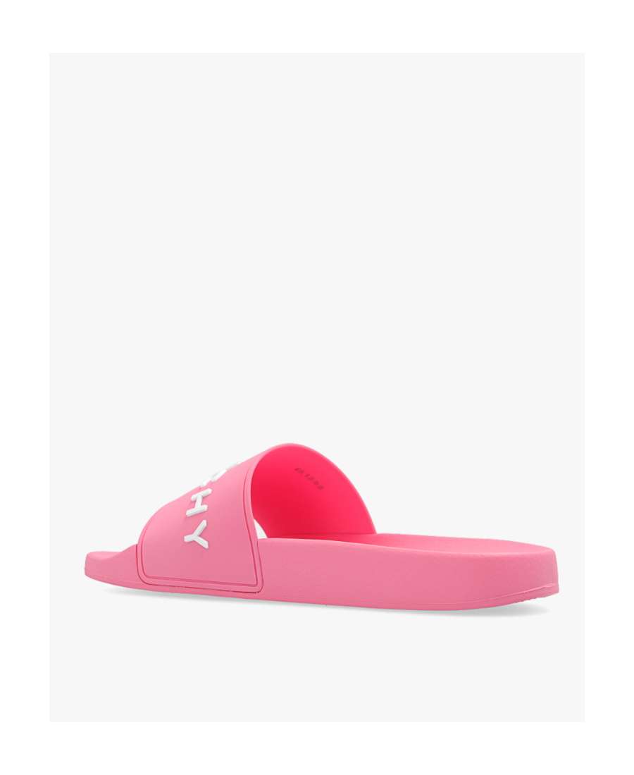 Givenchy Slide Flat Sandals In Rubber In Pink