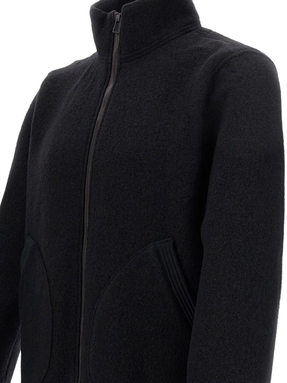 Paul Smith Minimalist Black Jacket With High Collar In Black