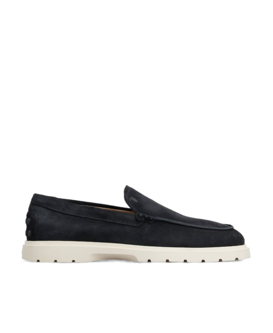 Tod's Logo-debossed Suede Loafers In Black