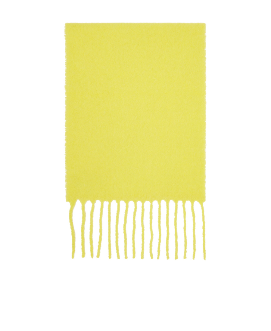 Maison Kitsuné Yellow Plain Scarf In White