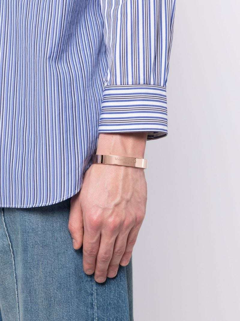 Maison Margiela Carved Bracelet In Yellow
