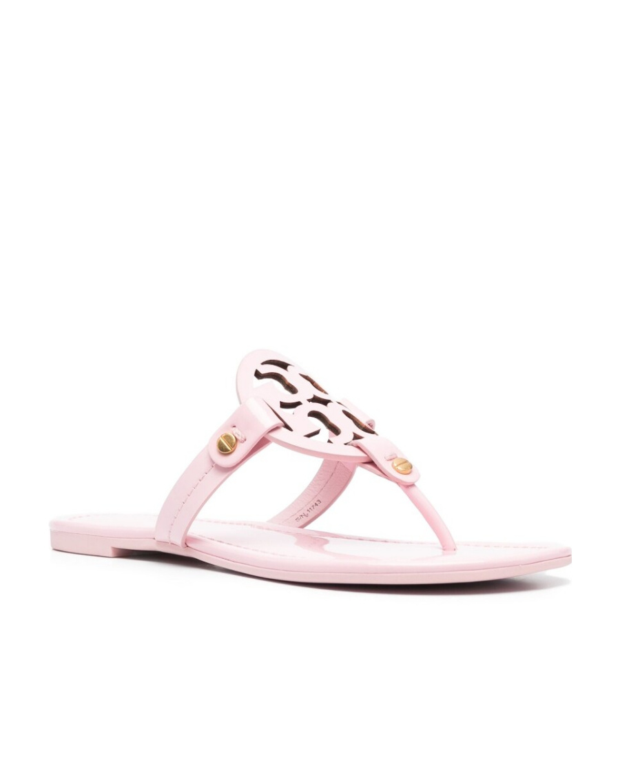 Tory Burch Cut-out Leather Flip Flops In Pink