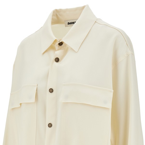 Darkpark Cool Wool Shirt With Oversized Fit In Neutral