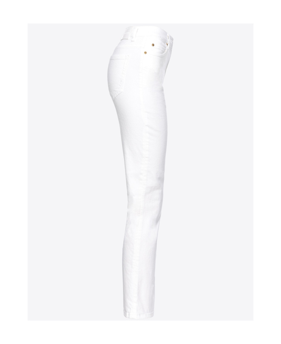 Pinko Mid-rise Flared Jeans In White