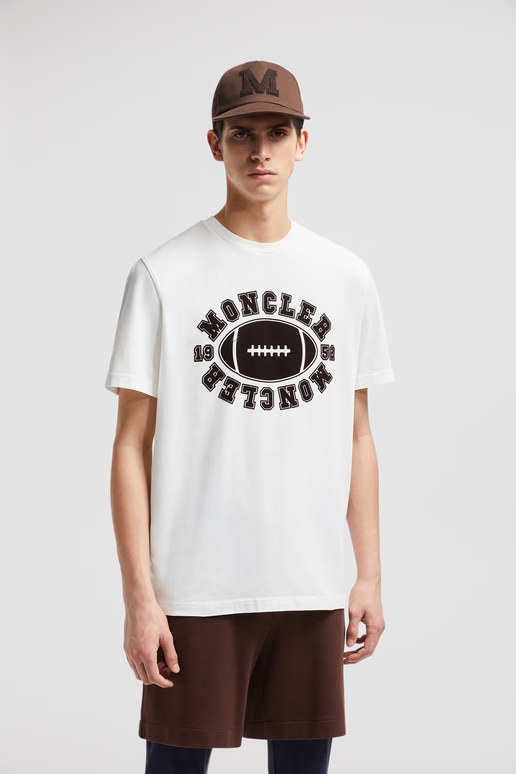 Moncler American Football Pattern T-shirt In White