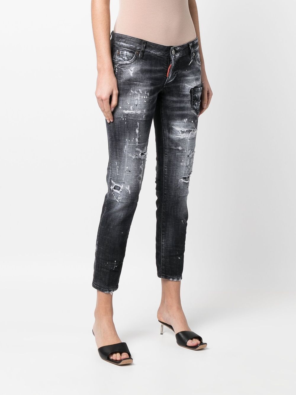 Dsquared2 Jennifer Cropped Skinny Jeans In Black
