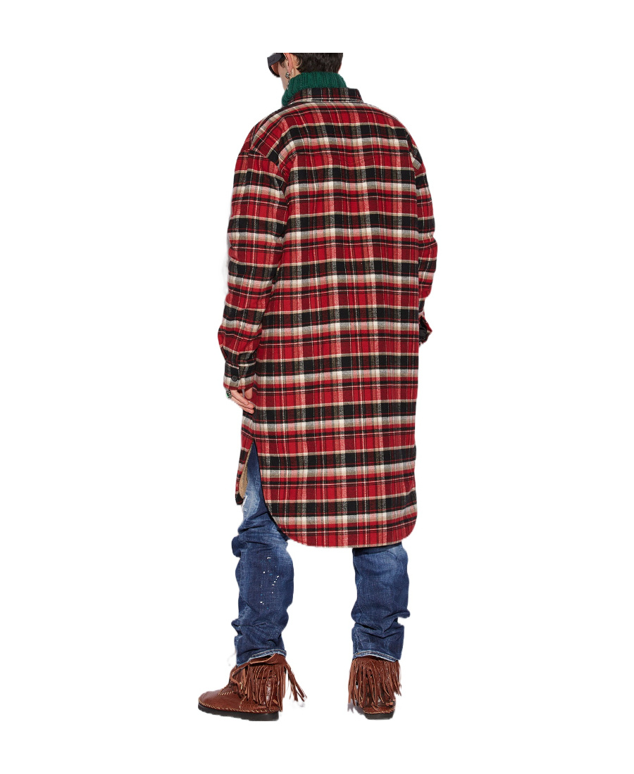 Dsquared2 Checked Single-breasted Coat In Multicolor