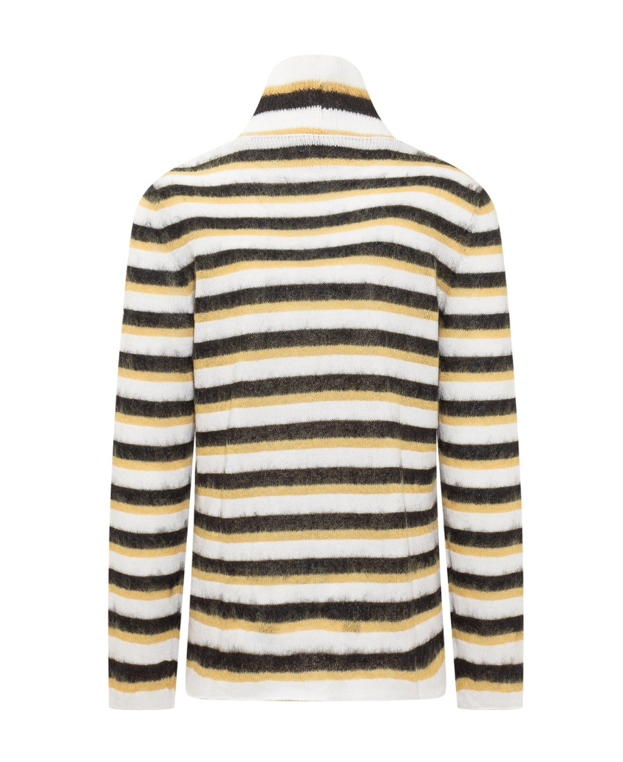 Marni Striped Roll-neck Jumper In White