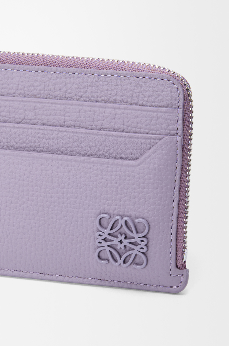 Loewe Anagram Square Coin Cardholder In Pebble Grained Calfskin In Purple