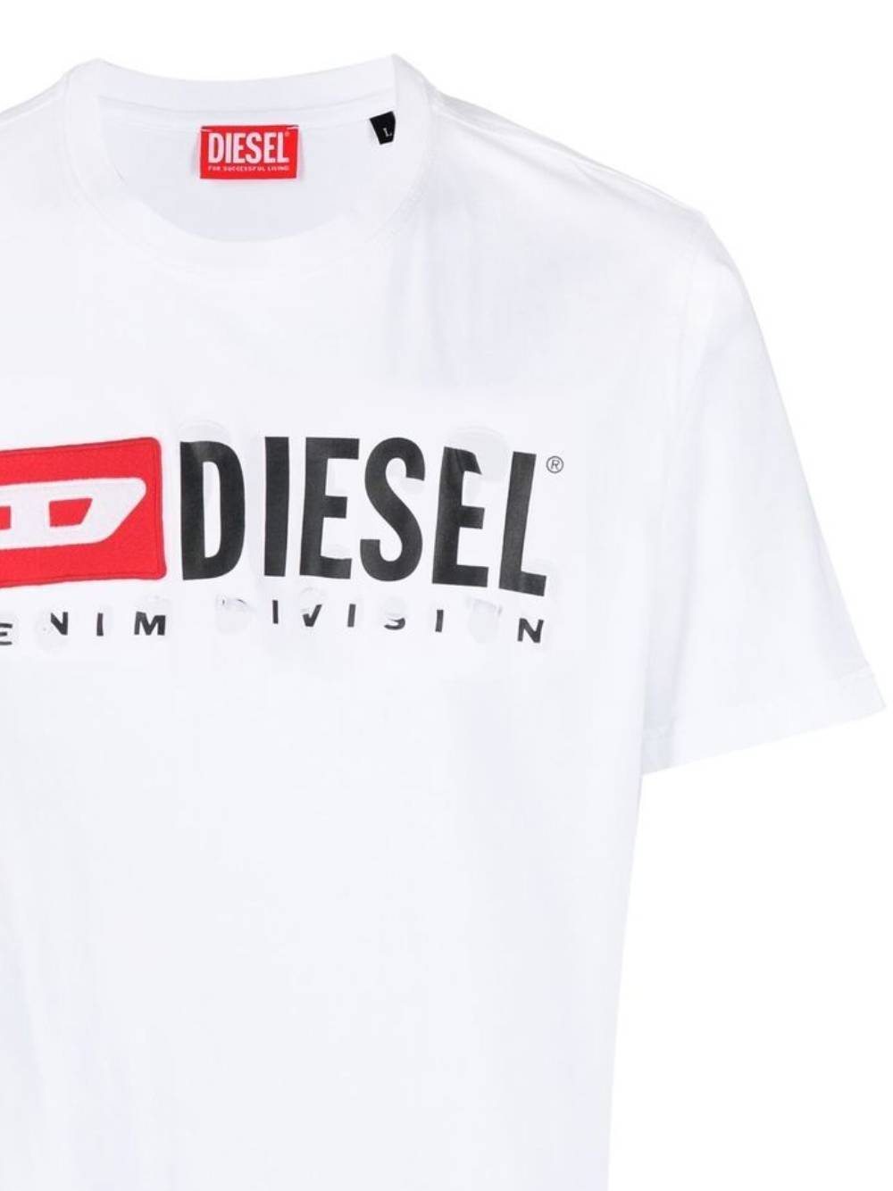 Diesel T-boxt-div Logo Printed T-shirt In White