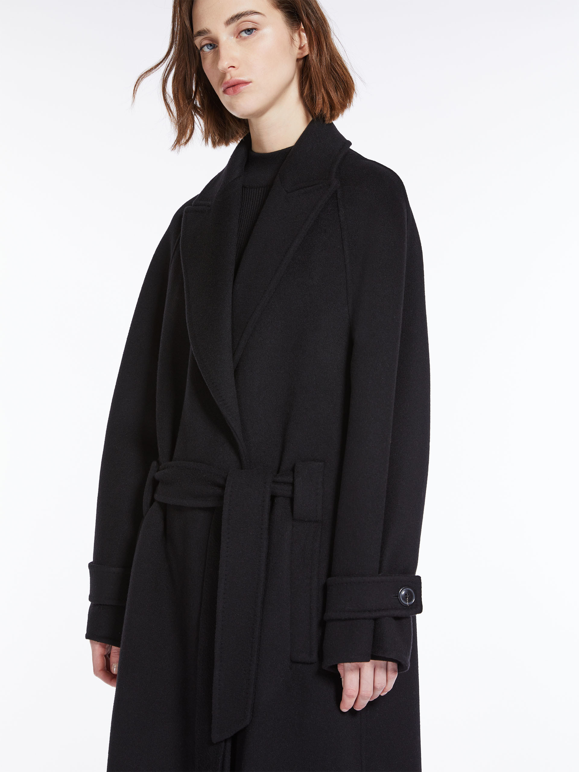 Max Mara Adda Double-breasted Cashmere Coat In Black