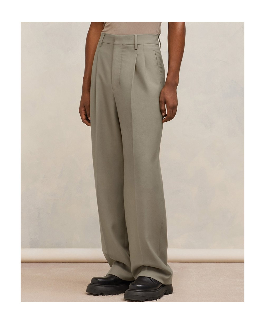 AMI ALEXANDRE MATTIUSSI AMI PLEAT DETAILED STRAIGHT-LEG TROUSERS