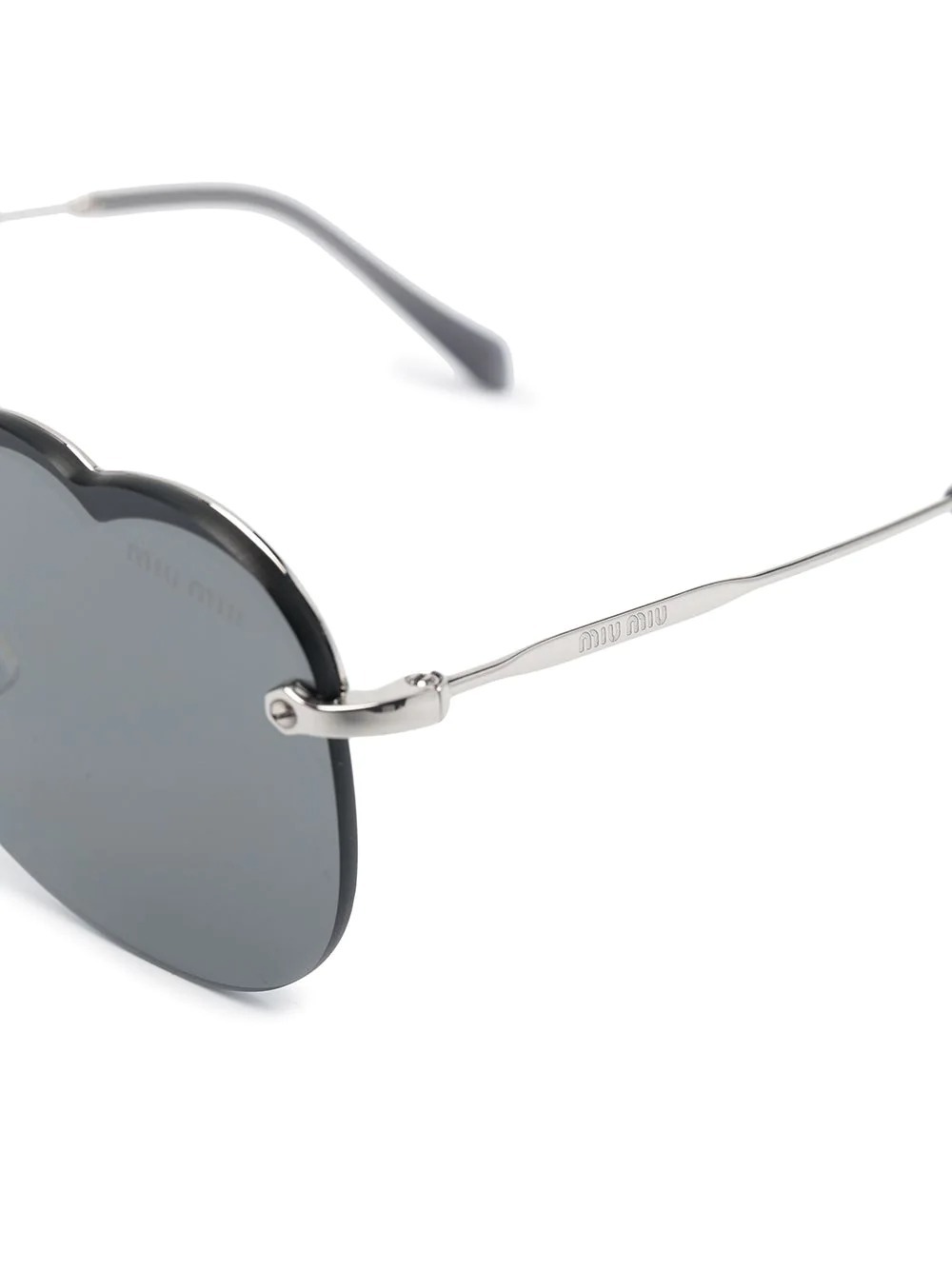 Miu Miu Eyewear Pilot Frame Sunglasses In Gray