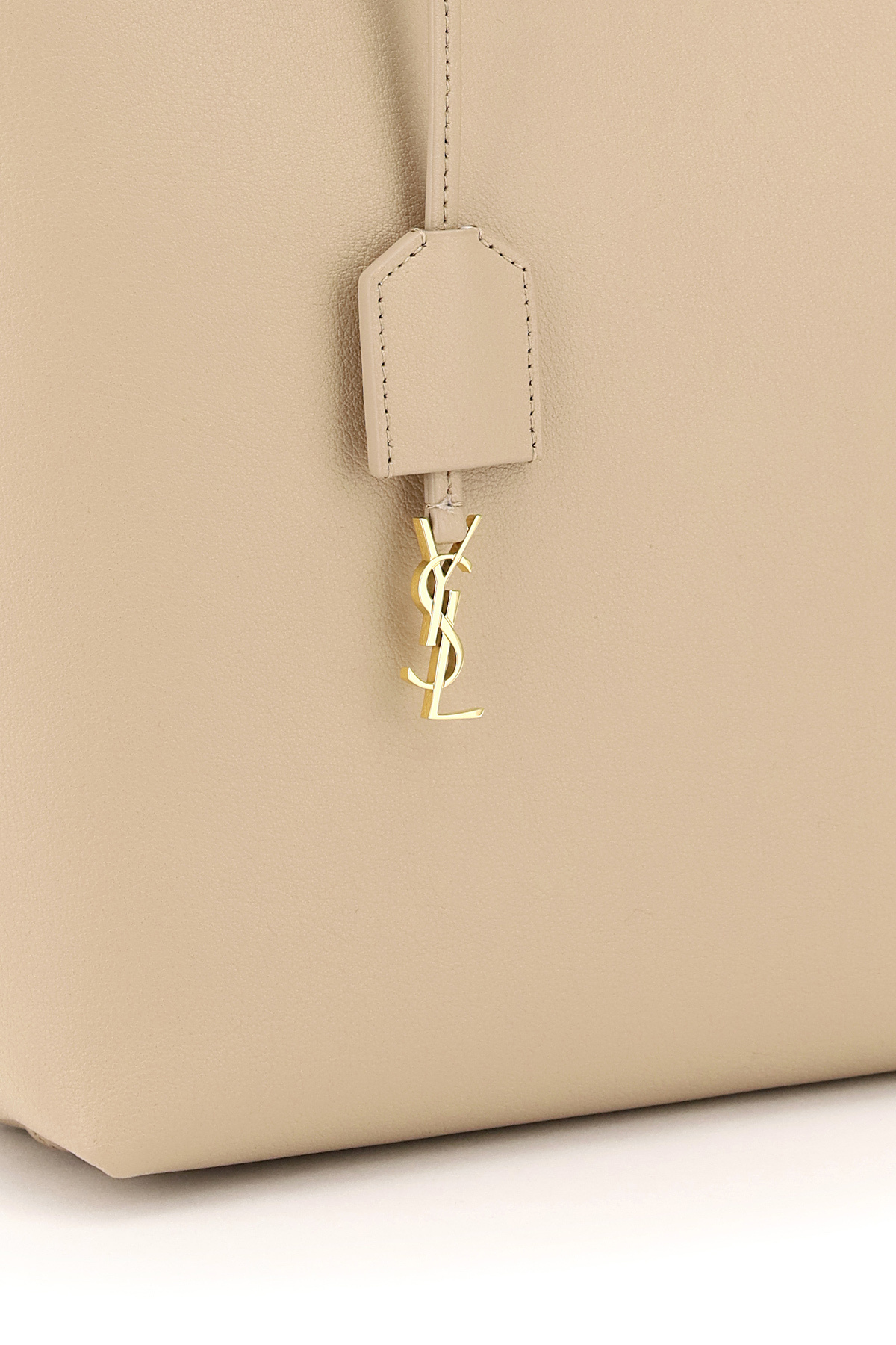 Saint Laurent Logo-print Leather Tote Bag In Nude