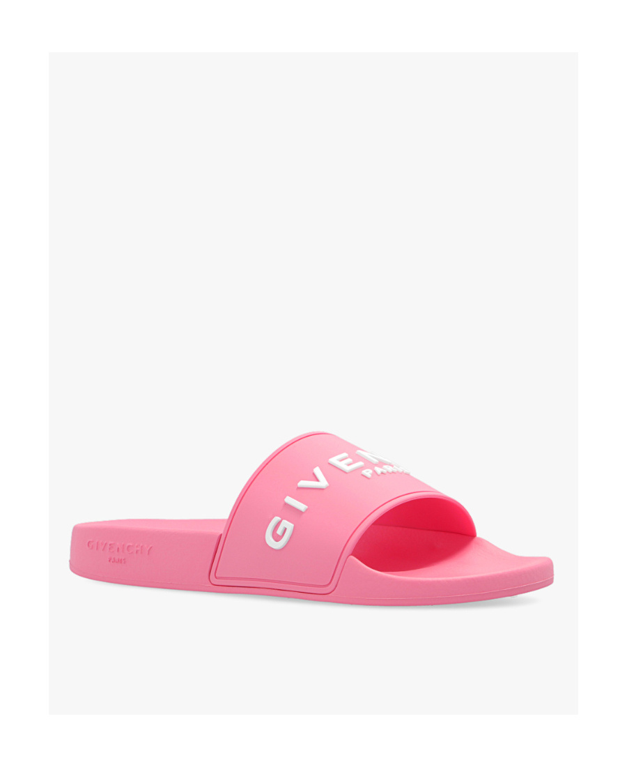 Givenchy Slide Flat Sandals In Rubber In Pink