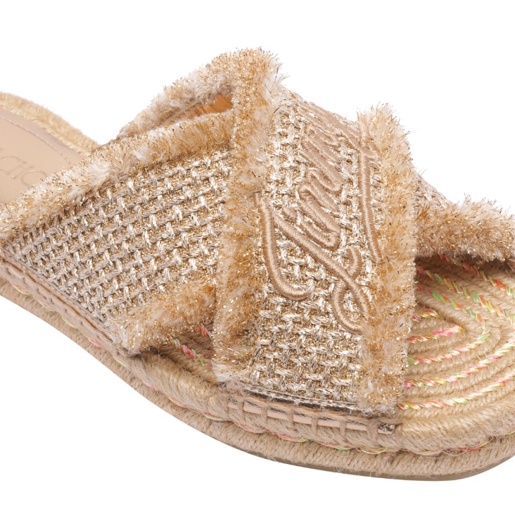 Jimmy Choo Aciel Woven Flat Sandals In Nude