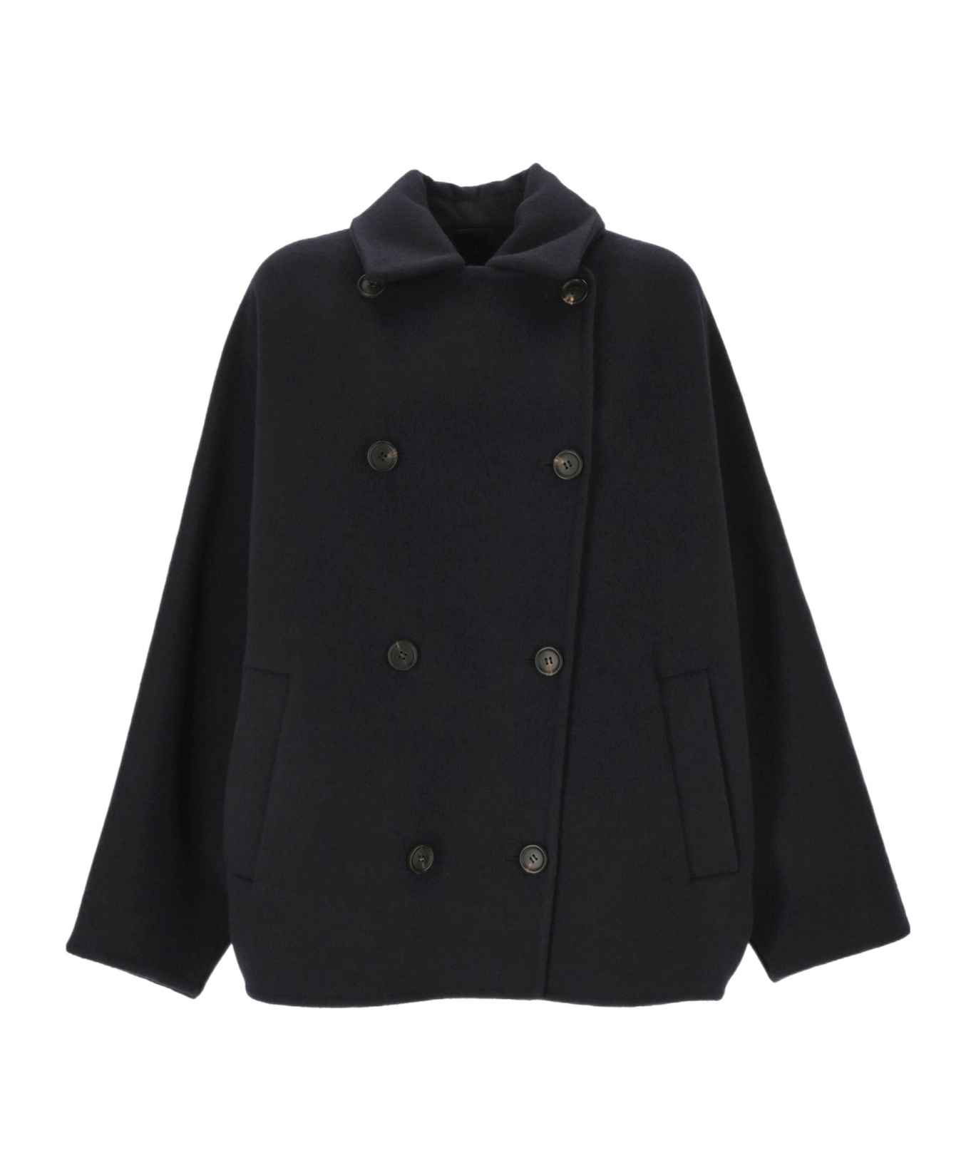 Brunello Cucinelli Virgin Wool-cashmere Double-breasted Jacket In Black