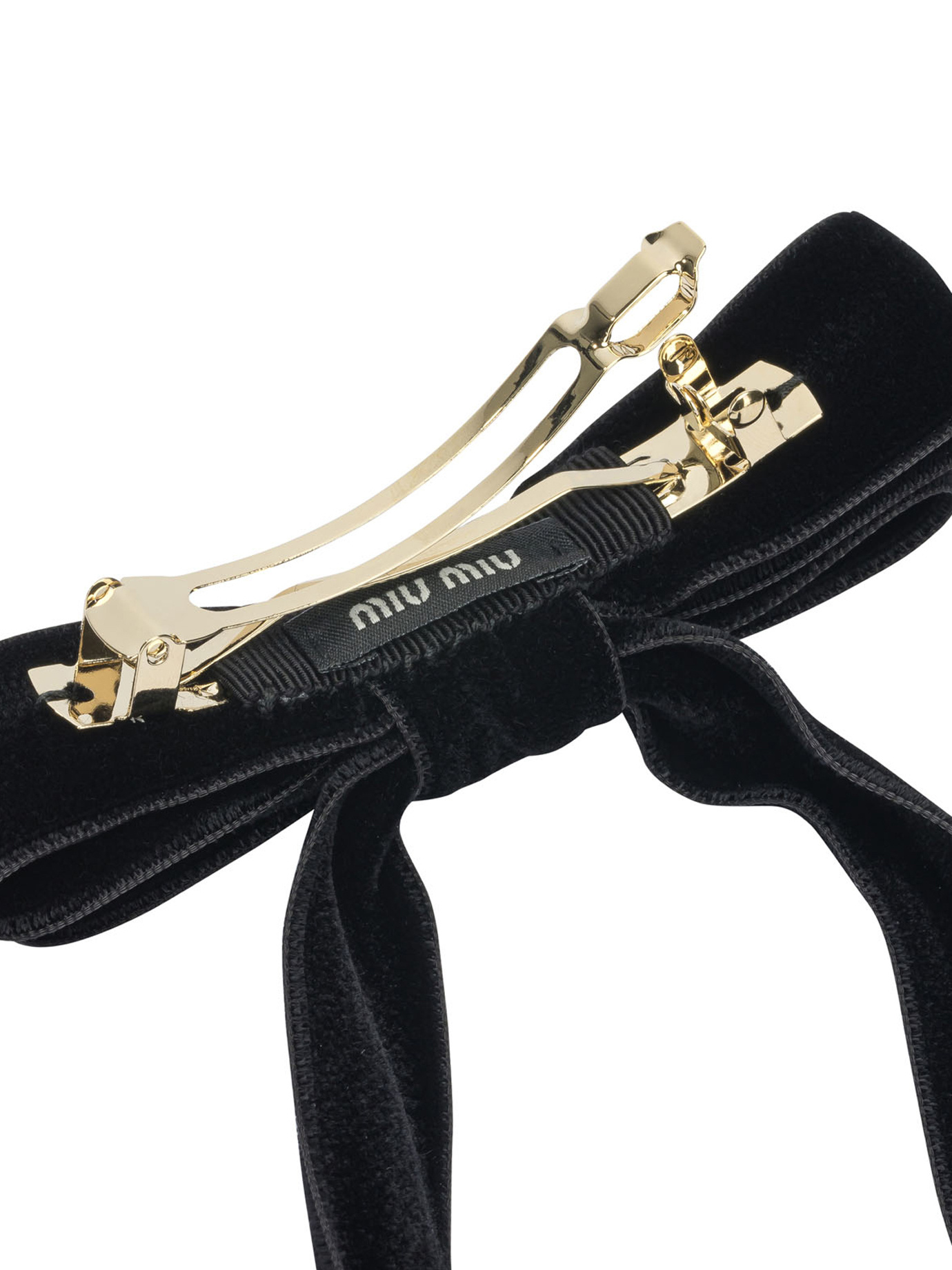 Miu Miu Logo Hair Accessories In Black