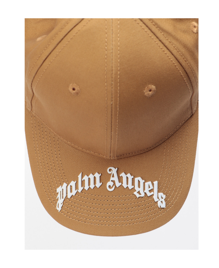 Palm Angels Logo-print Cotton Cap In Nude