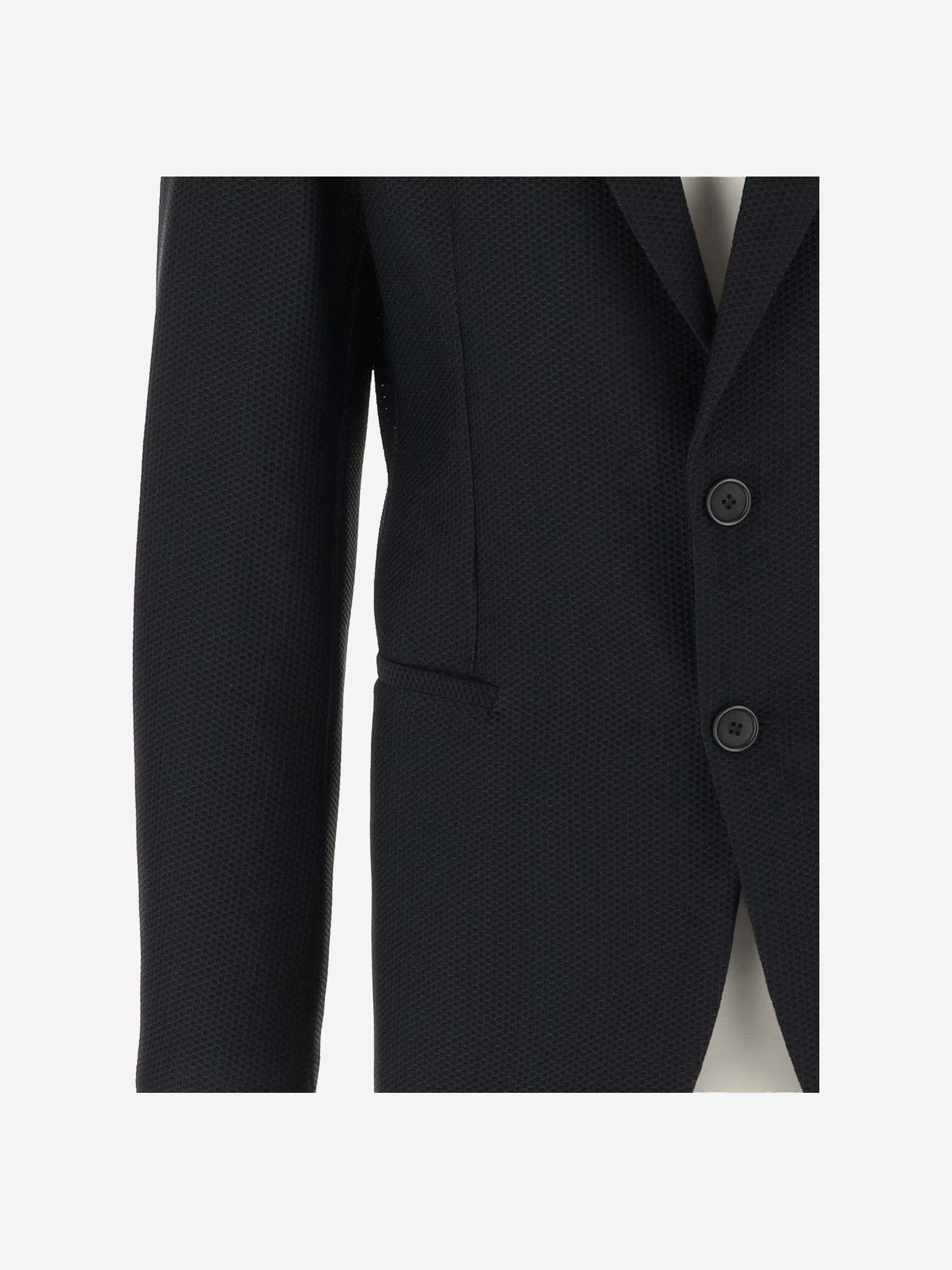Giorgio Armani Long Sleeved Suit Jacket In Black