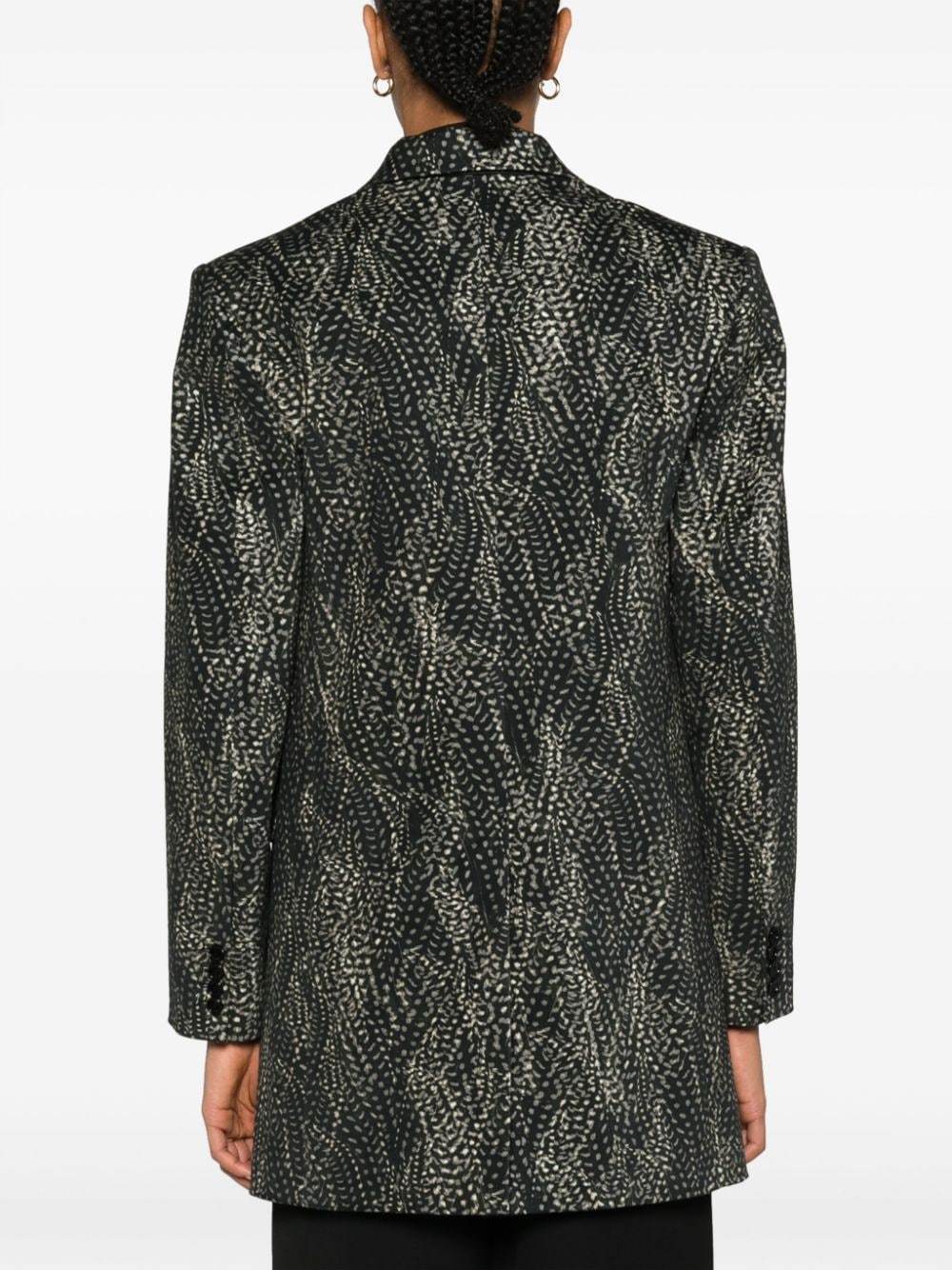Isabel Marant Single-breasted Abstract-print Blazer In Black
