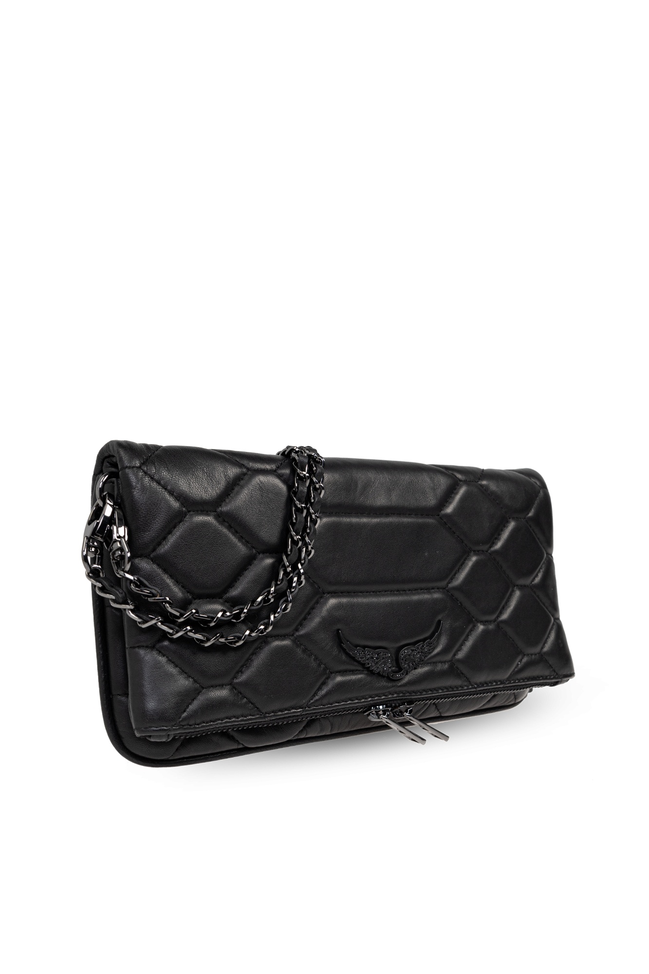 Zadig & Voltaire Logo Shoulder Bag In Black