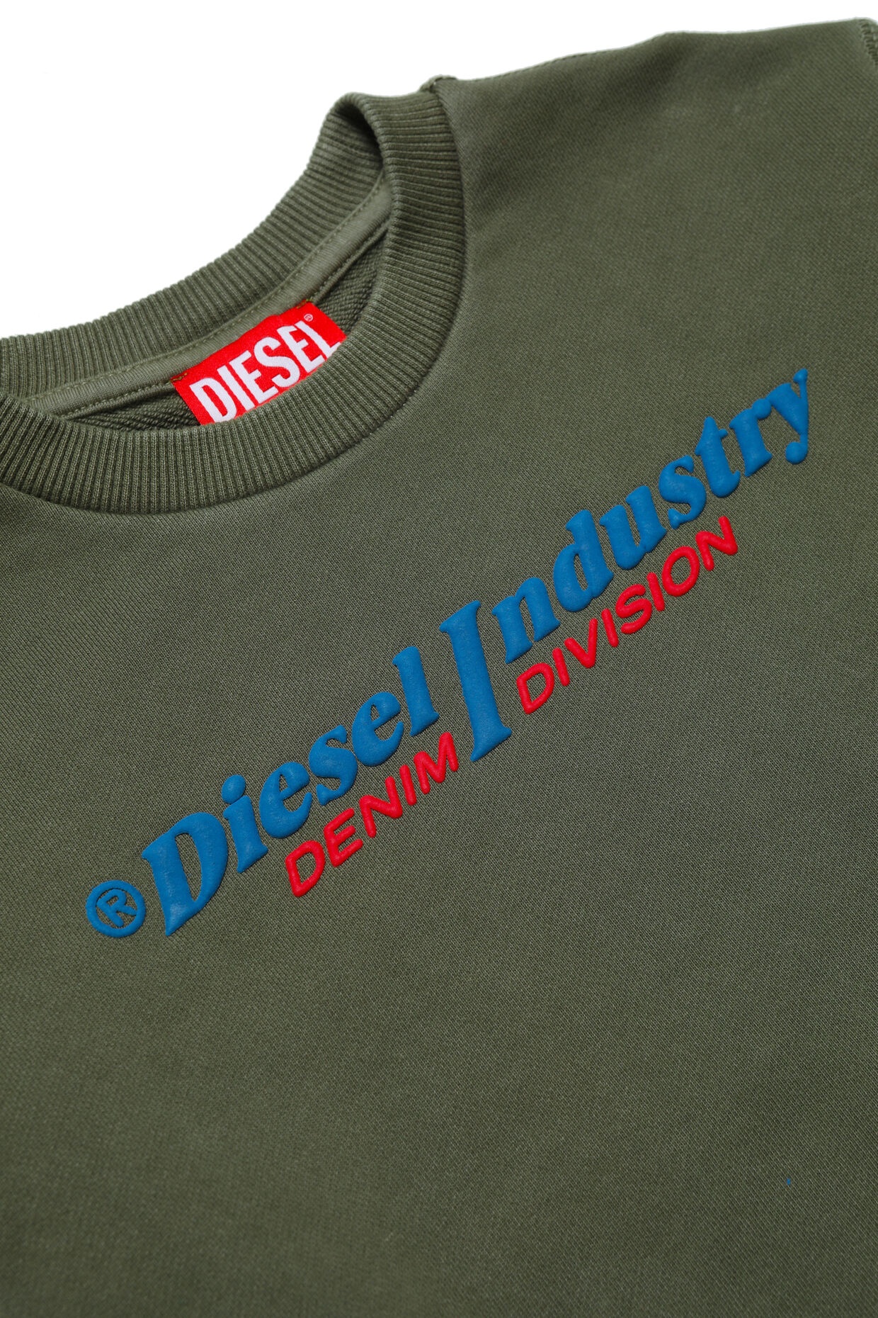 Diesel Logo-appliqué Cotton Sweatshirt In Green