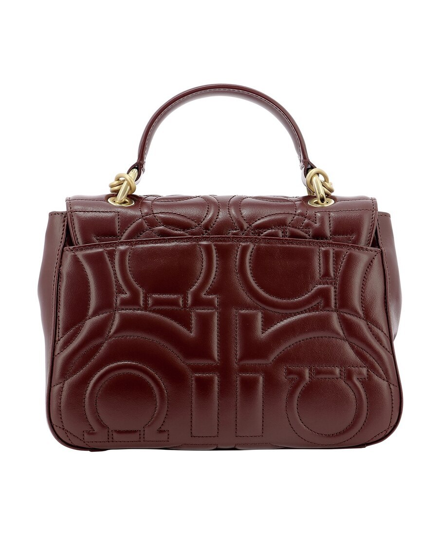 Ferragamo Quilted-effect Gancini Tote Bag In Brown