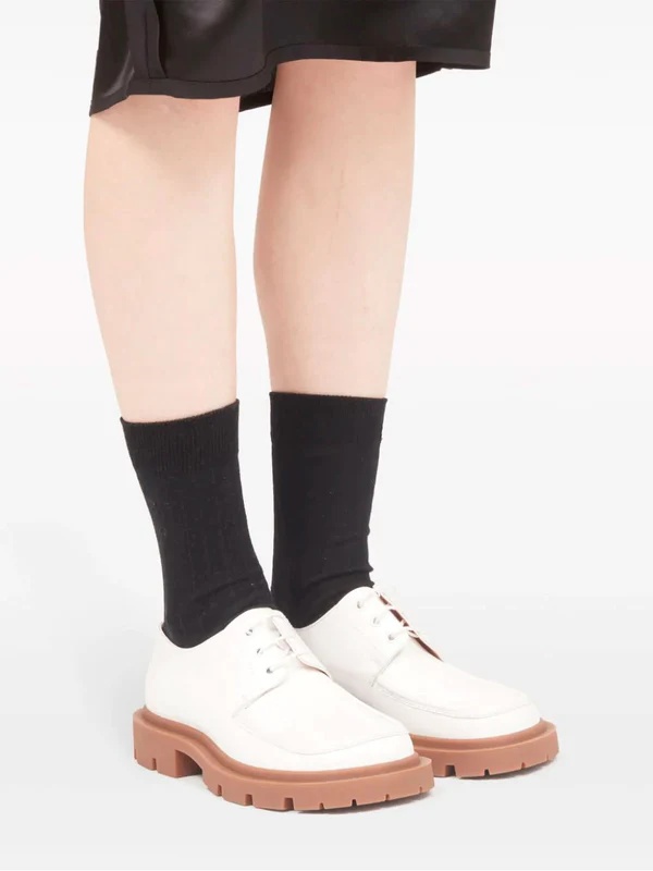 Maison Margiela Ivy Leather Loafers In White