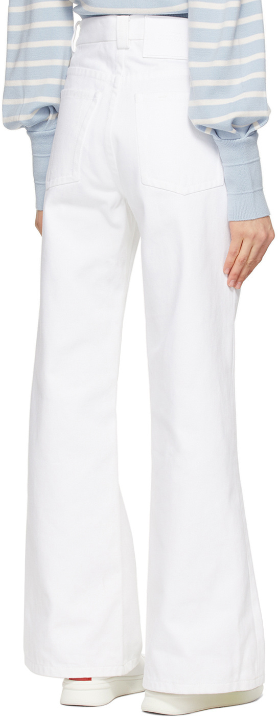 Marc Jacobs The Flared Mid-rise Trousers In White