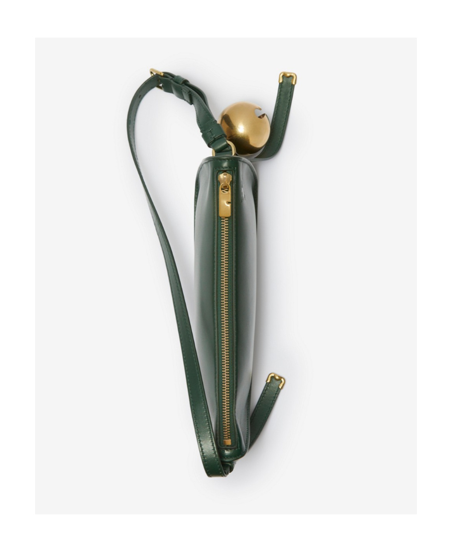 Burberry Charm-detail Leather Shoulder Bag In Green