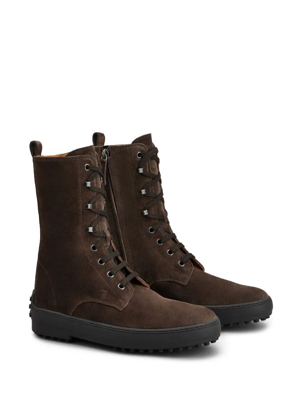 Tod's Winter Driver Sole High Lace Up Boots Shoes In Black