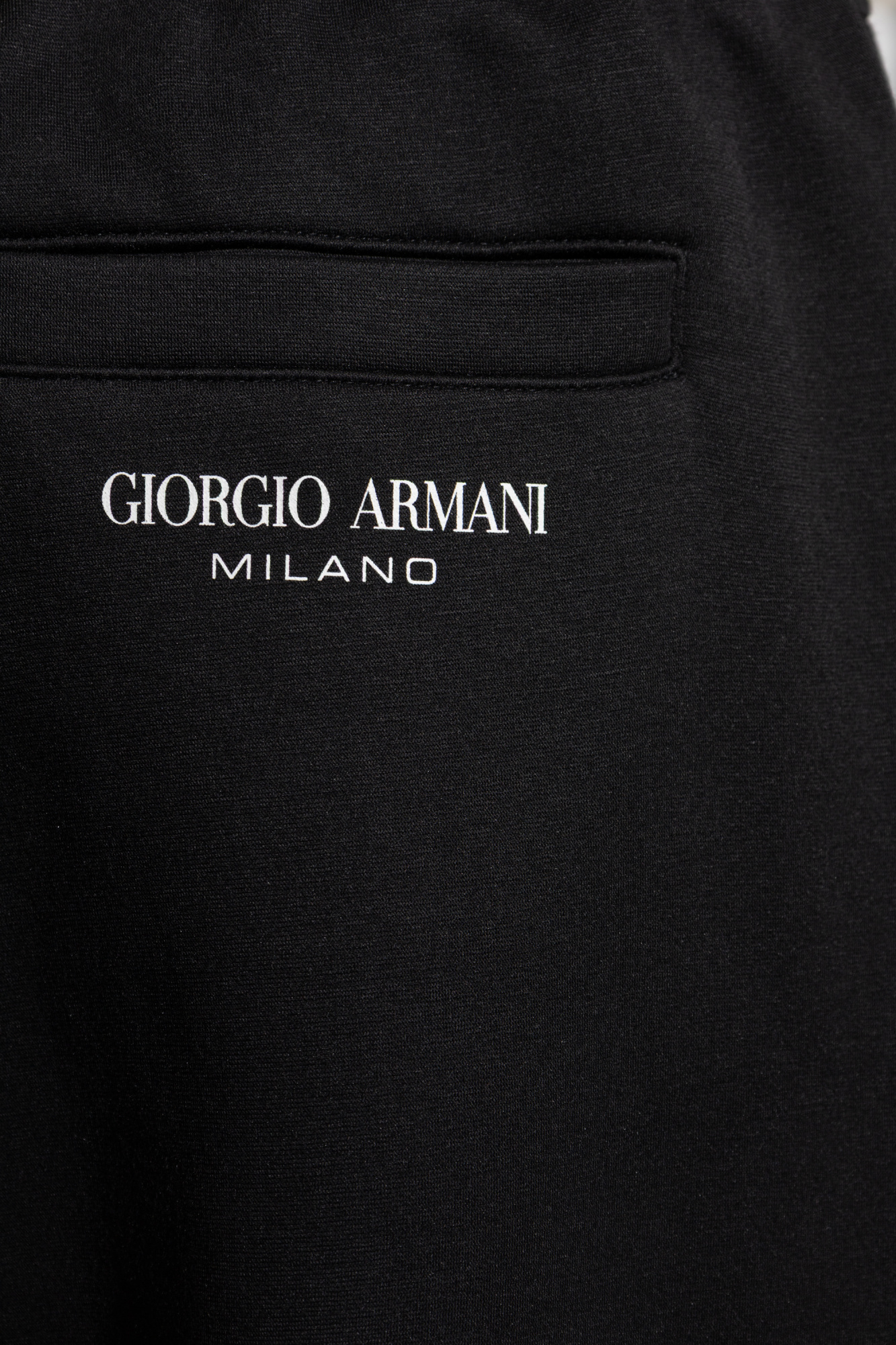 Giorgio Armani Elastic Waist Track Pants In Black
