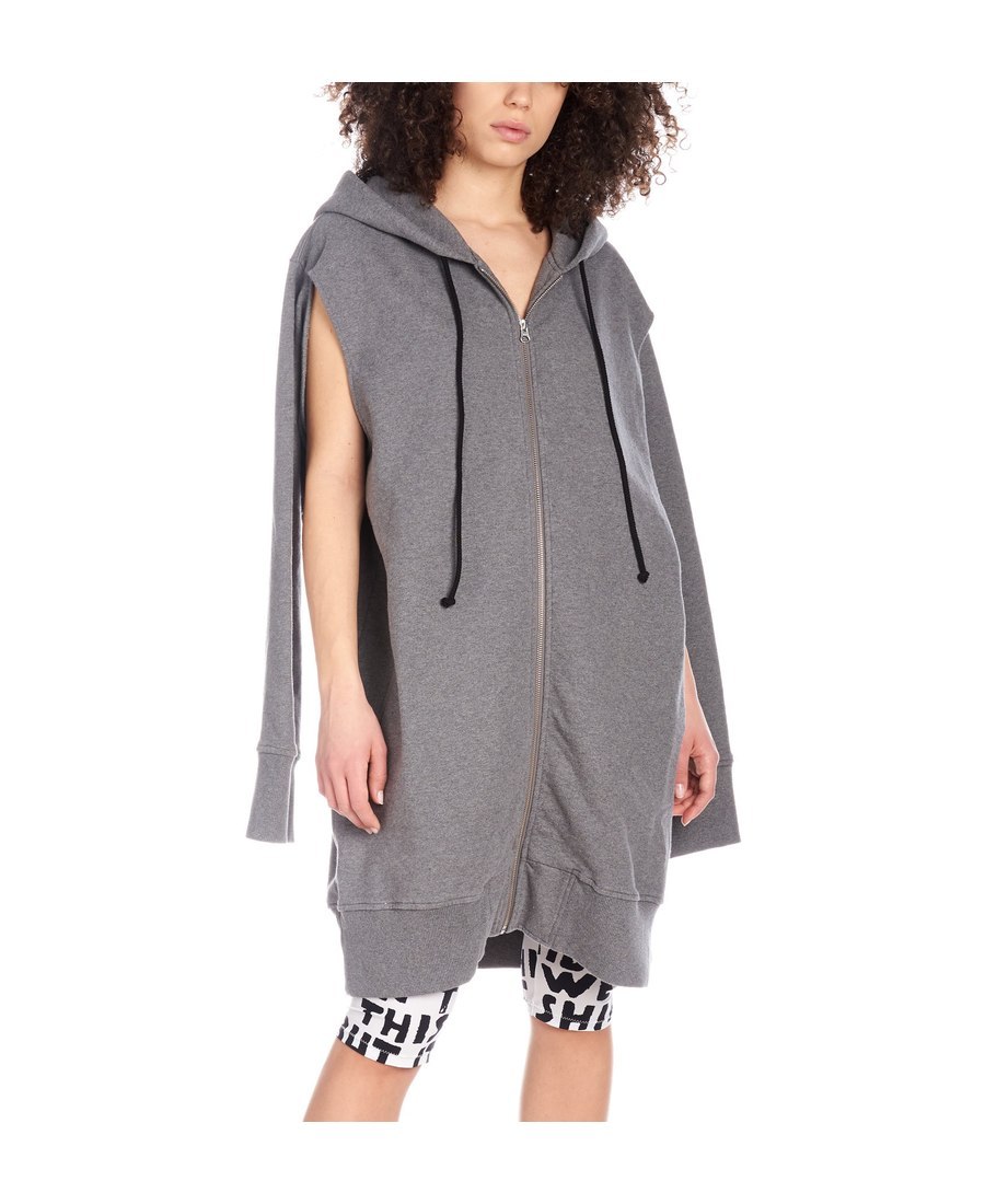 Mm6 Maison Margiela Zipper Hoodie In Gray